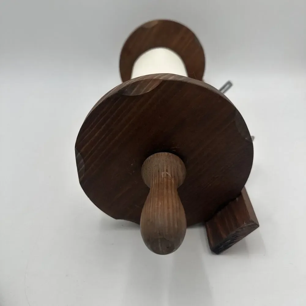 Vintage Wood Wall Mount Paper Towel Holder Rustic Kitchen Spindle Rack